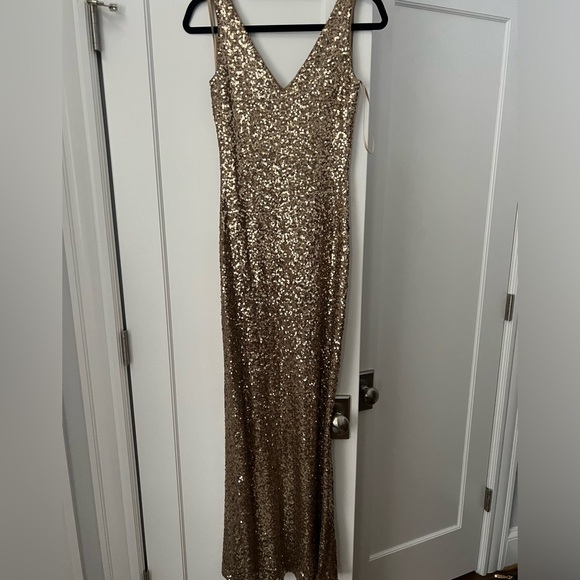 Ralph Lauren Gold Sequin Gown size 2 - Picture 1 of 2